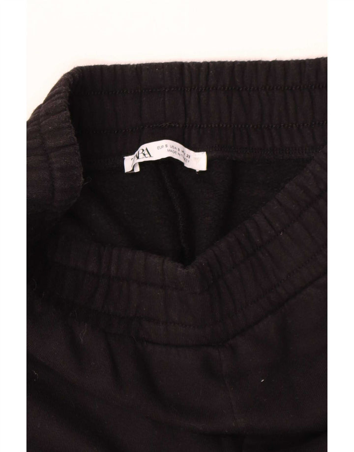 Zara Pantalon de survêtement Capri pour femme UK 8 Small Noir