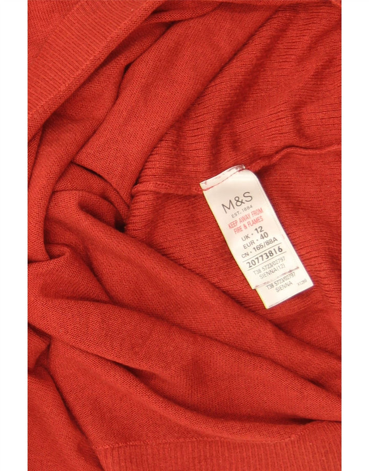Marks & Spencer Pull court à col rond pour femme Rouge moyen UK 12