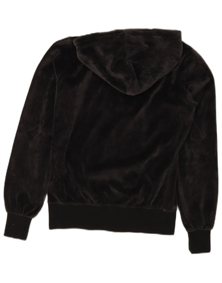 CHAMPION Pull à capuche zippé en velours Heritage Fit pour femme UK 10 Small Noir