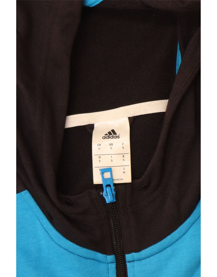 ADIDAS Pull à capuche zippé pour homme Petit coton color block noir