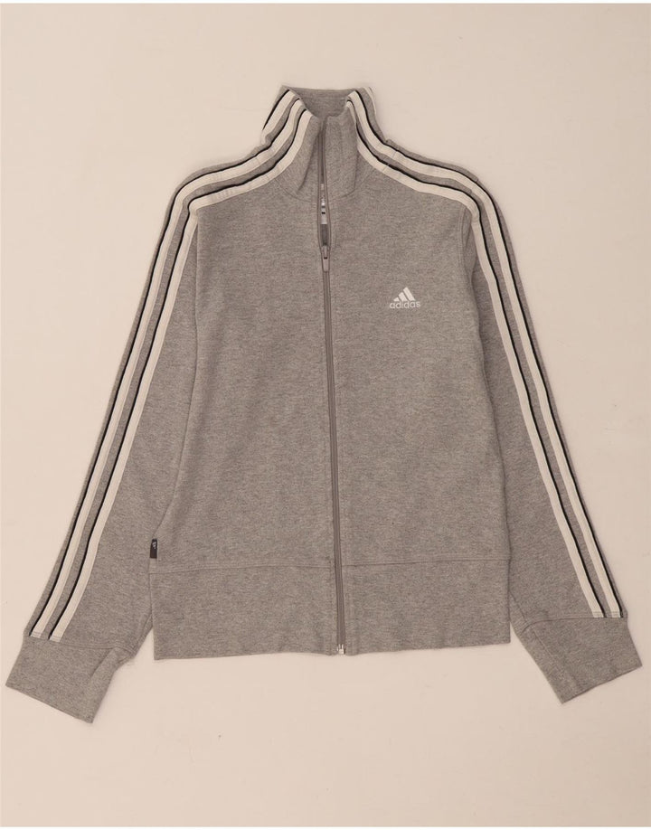 Adidas Veste de survêtement pour femme UK 10 Petit Gris Coton