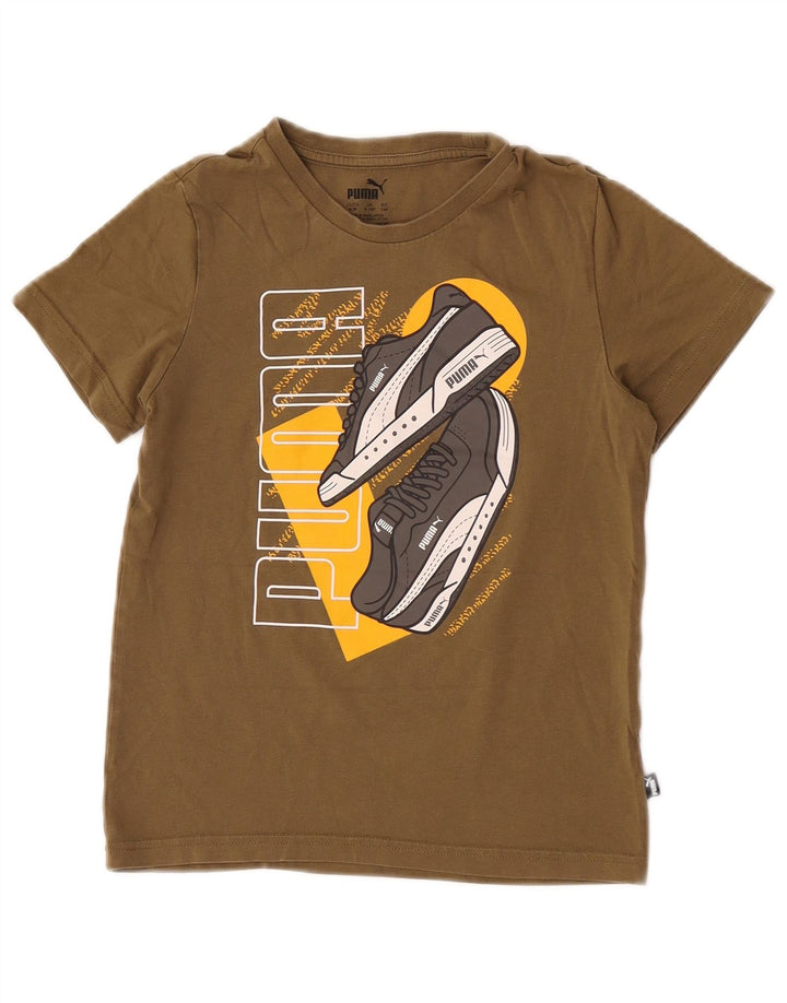 Puma T-Shirt Graphique Garçon 9-10 ans Kaki