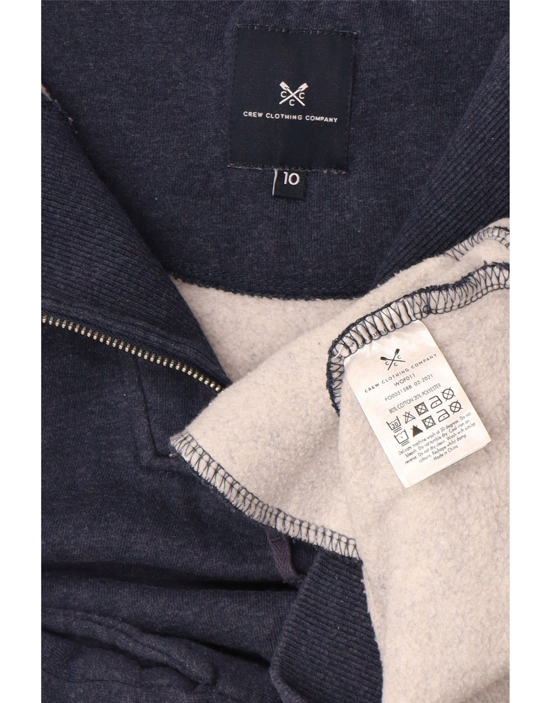 CREW CLOTHING Sweat-shirt surdimensionné pour femme UK 10 Petit Bleu marine