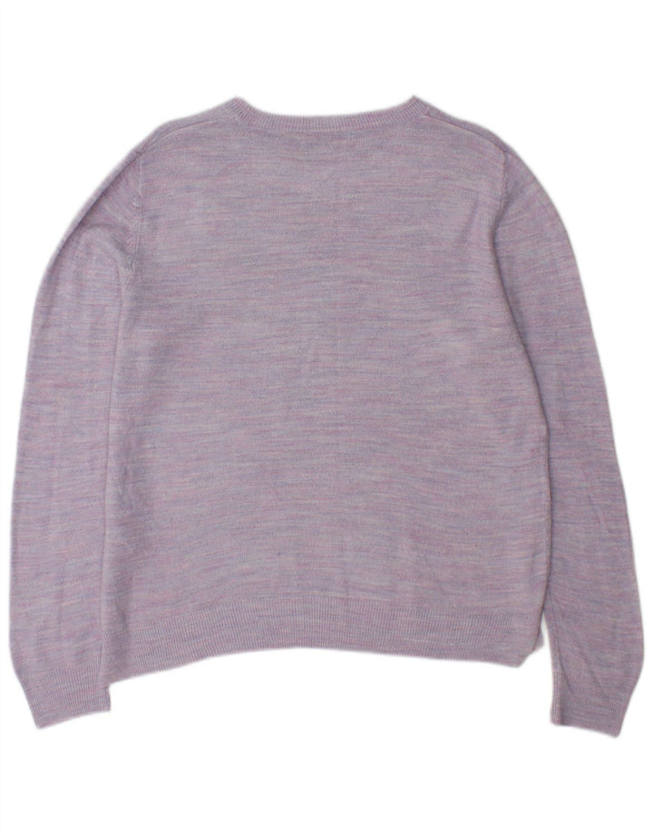 Marks & Spencer Pull à col rond pour femme UK 12 Violet moyen moucheté