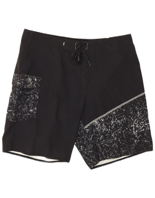 Vans Short de Bain à Motif Abstrait Homme Noir Moyen Polyester