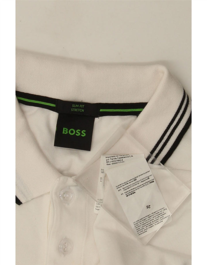 Hugo Boss Polo Slim Fit en coton blanc moyen