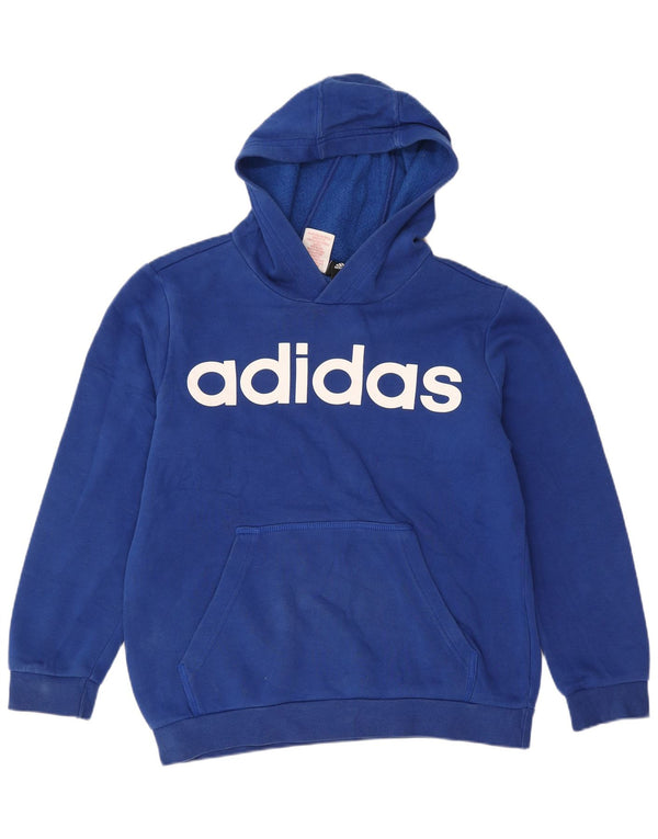 Adidas Pull à capuche graphique pour garçon 11-12 ans Bleu Sports