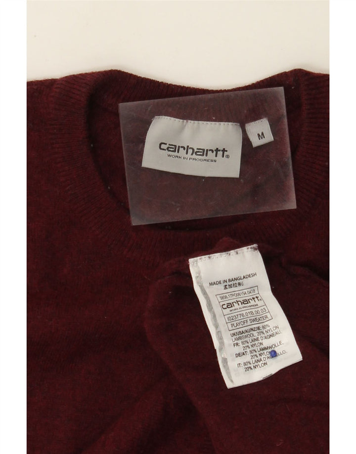 CARHARTT Pull à col rond pour homme en laine d'agneau bordeaux moyen