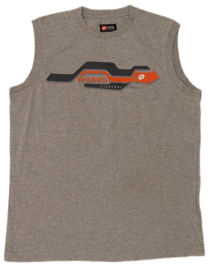 Lotto Débardeur graphique pour homme UK 40/42 Large Gris Coton