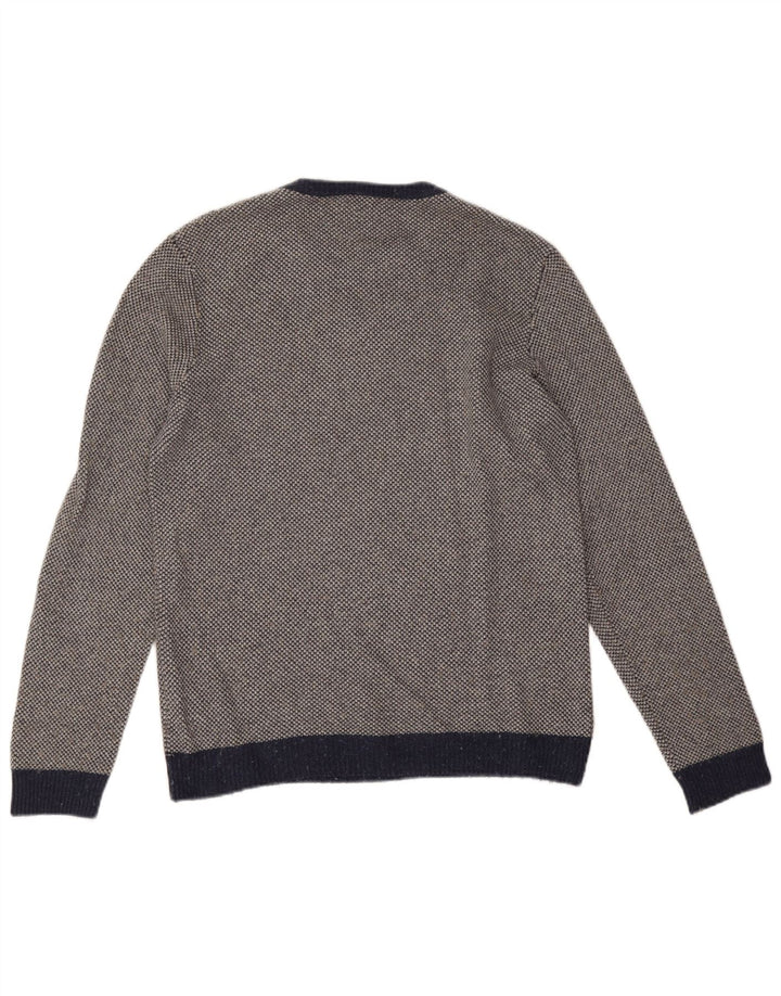 Lacoste Pull ras du cou pour homme Taille 4 Laine mouchetée bleu marine moyen