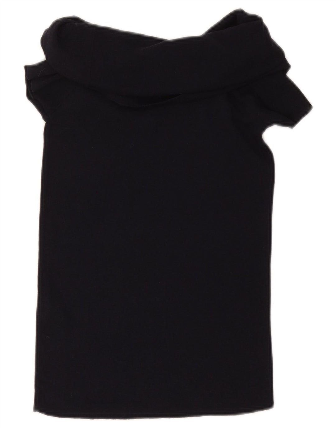 ZARA Femme Crop Blouse Top UK 12 Medium Noir Viscose