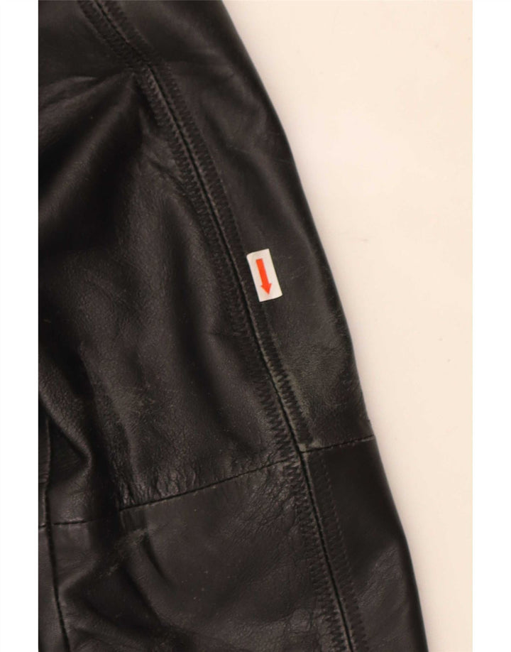 J.J.Scott Veste blazer en cuir à 3 boutons pour femme IT 42 Noir moyen