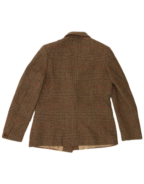 Brora Veste blazer double boutonnage pour femme UK 14 Pied-de-poule Marron moyen
