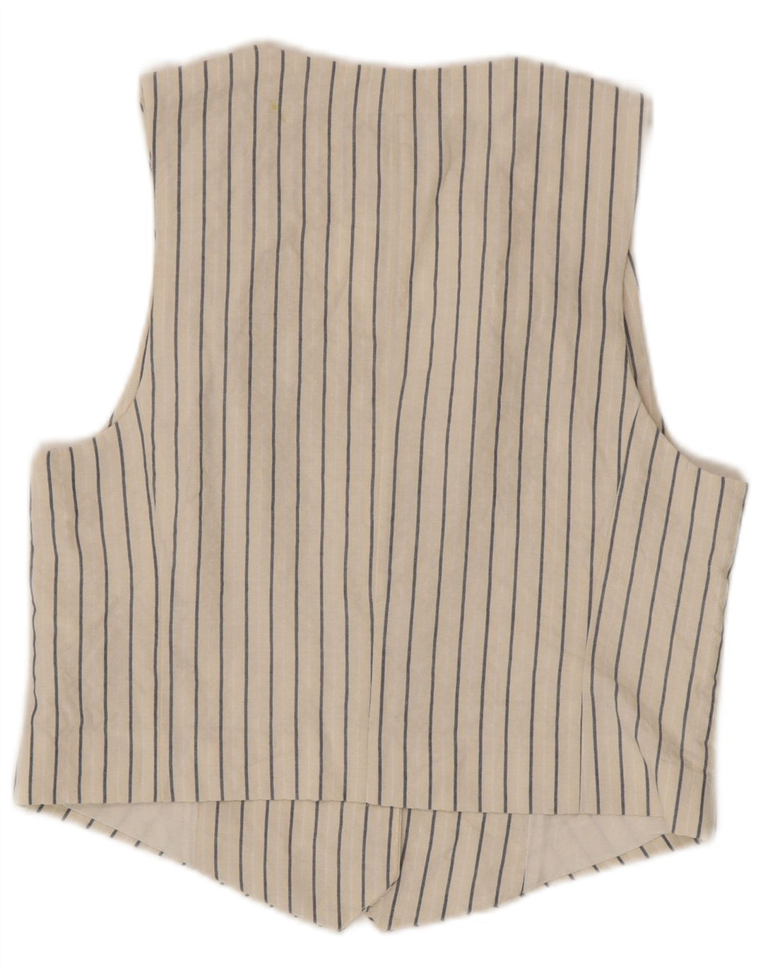 Zara Femme Gilet UK 12 Moyen Blanc Rayé Coton