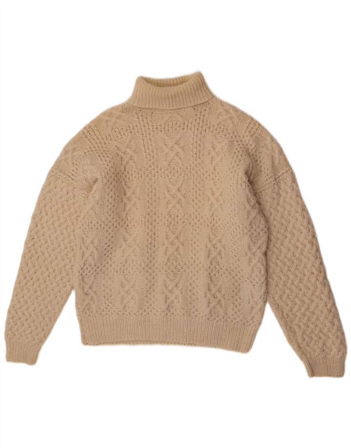 vintage Homme Col Roulé Pull Pull XL Off White