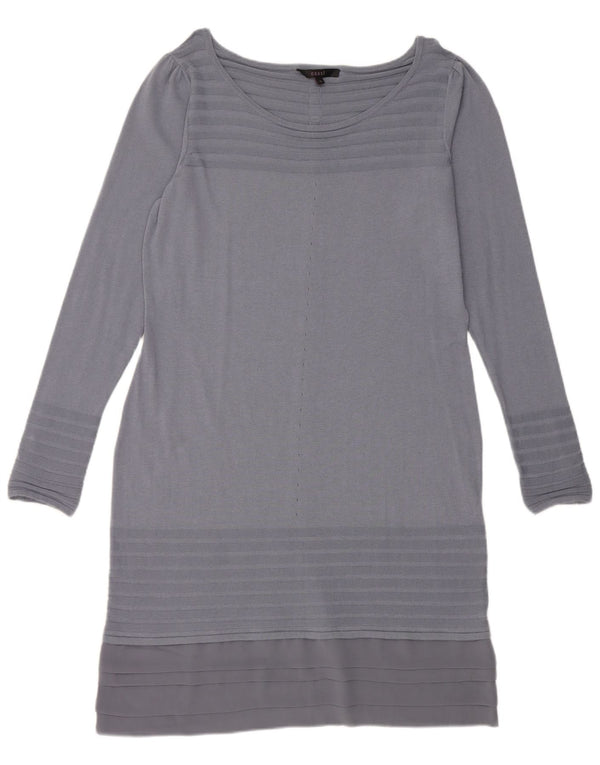 Coast Robe pull à manches longues pour femme UK 46 Large Bleu Rayé Polyamide
