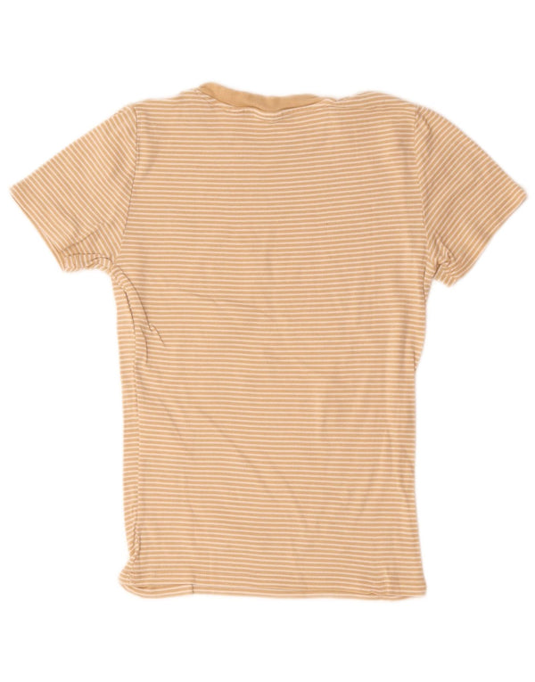 Levi's T-Shirt Femme UK 8 Petit Coton Rayé Beige