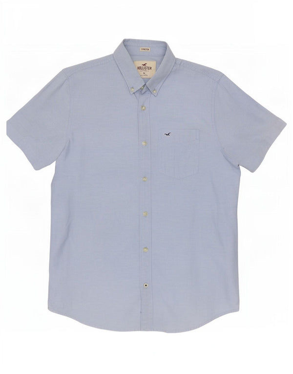 Hollister Chemise à Manches Courtes Homme Bleu Moyen Coton