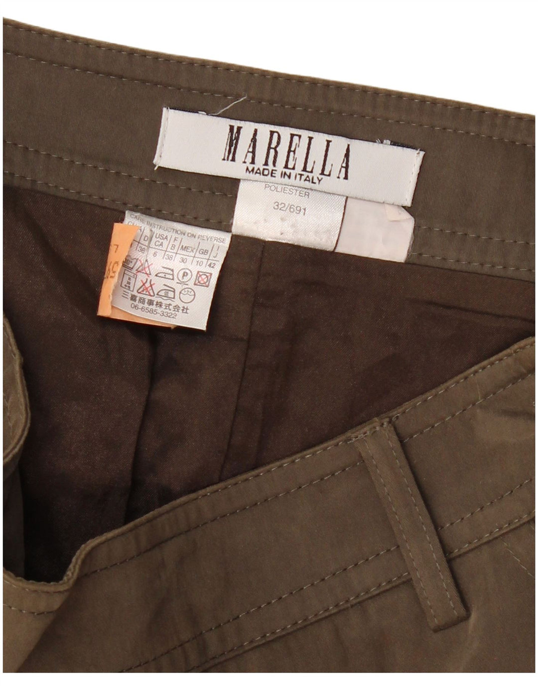MARELLA Jupe cargo femme UK 10 Small W30 Marron Polyester