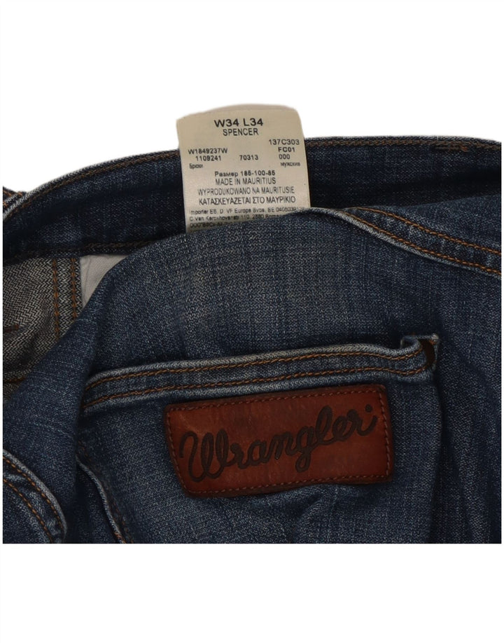 Wrangler Jean Droit Spencer Homme W34 L29 Bleu Coton
