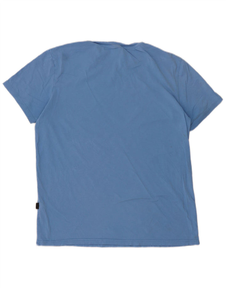 Hugo Boss Homme T-Shirt Graphique Haut Large Bleu Coton
