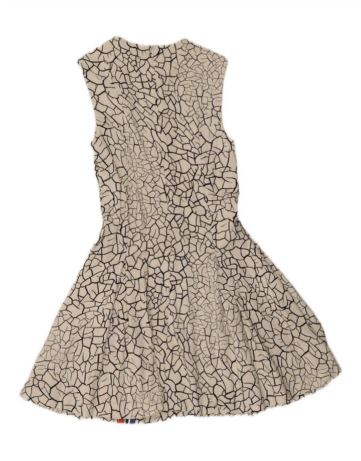 Iceberg Robe trapèze sans manches à motif abstrait pour femme IT 42 Blanc moyen