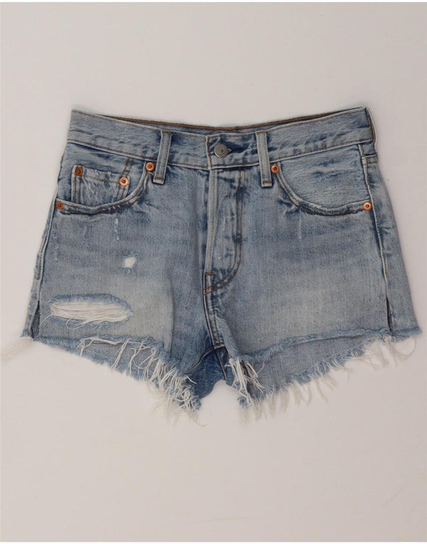 LEVI'S Short en jean vieilli 501 femme W24 XS bleu coton