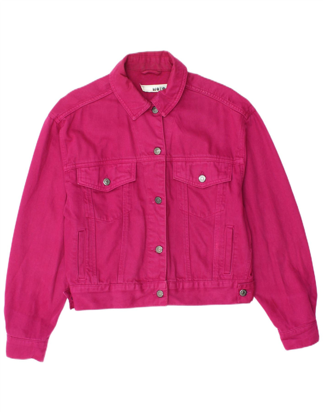 TOPSHOP Veste en Jean Oversize Femme UK 6 XS Rose Coton
