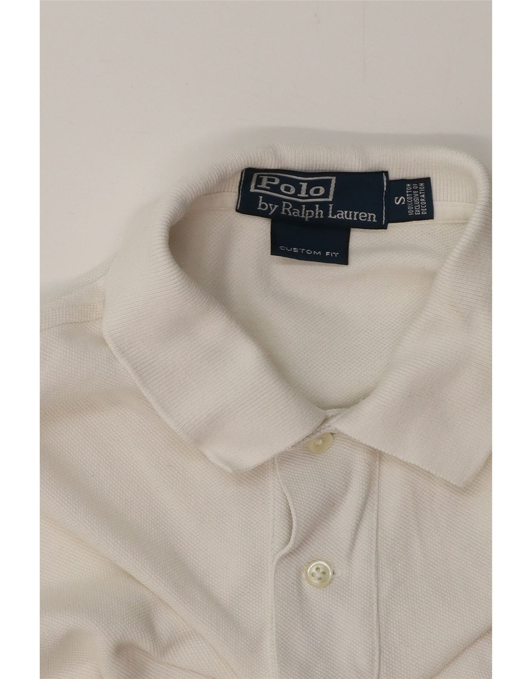 POLO RALPH LAUREN Polo à manches longues pour homme, coupe personnalisée, petit, blanc