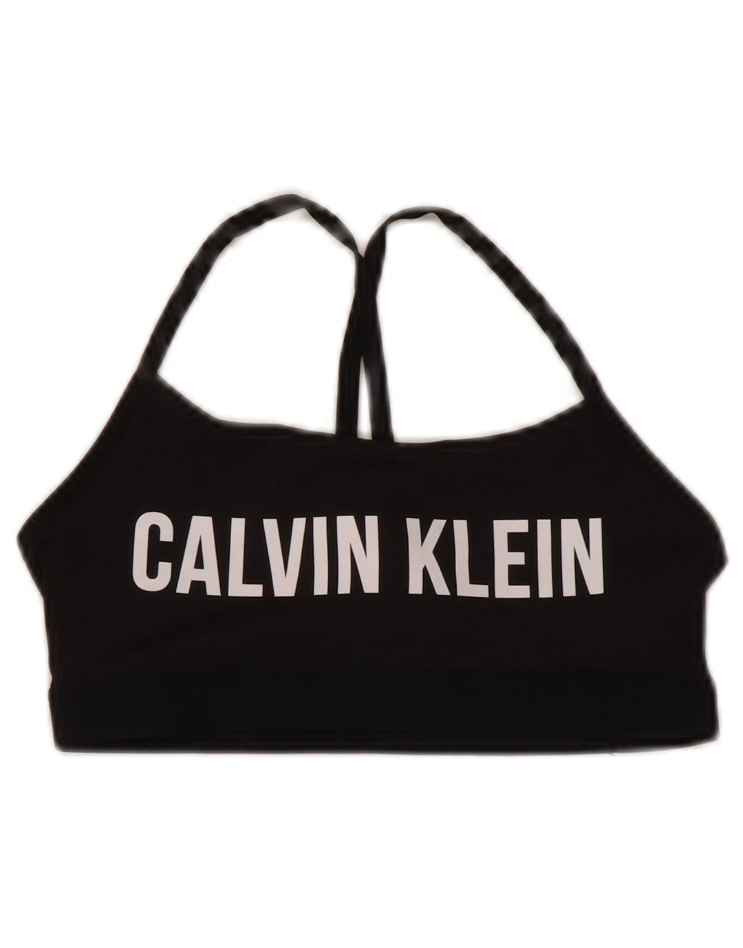 CALVIN KLEIN Haut de soutien-gorge de sport graphique pour femme UK 8 Small Noir