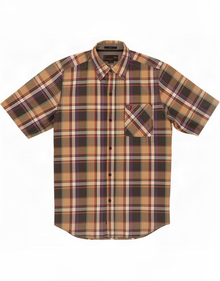 Marlboro Classics Chemise à manches courtes pour femme à carreaux beige moyen