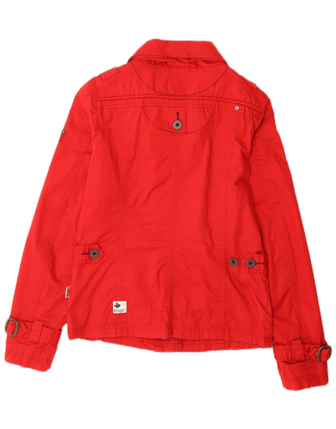 KHUJO Womens Utility Jacket UK 12 Medium Red Cotton