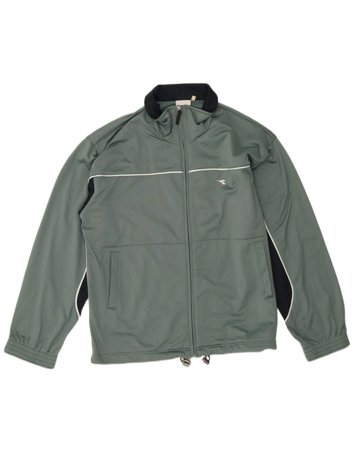 Diadora Veste de Survêtement Homme IT 48 Vert Moyen Colorblock Polyester