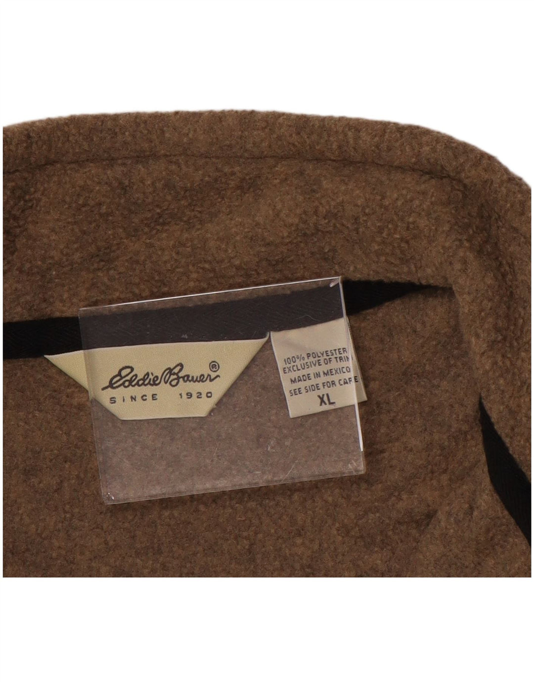 EDDIE BAUER Pull Polaire Col Zippé Homme XL Marron Polyester