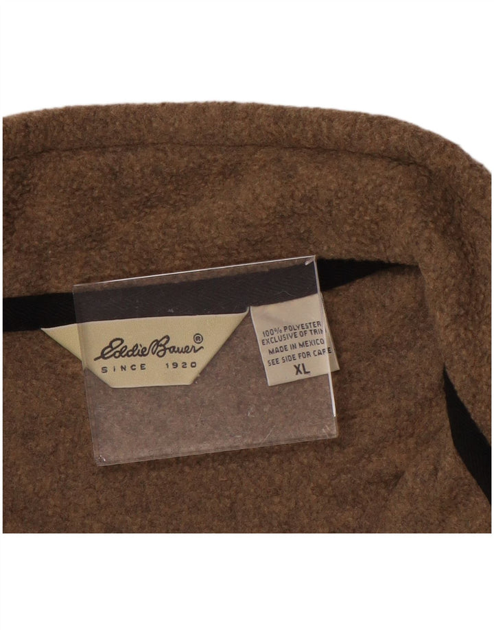 EDDIE BAUER Pull Polaire Col Zippé Homme XL Marron Polyester
