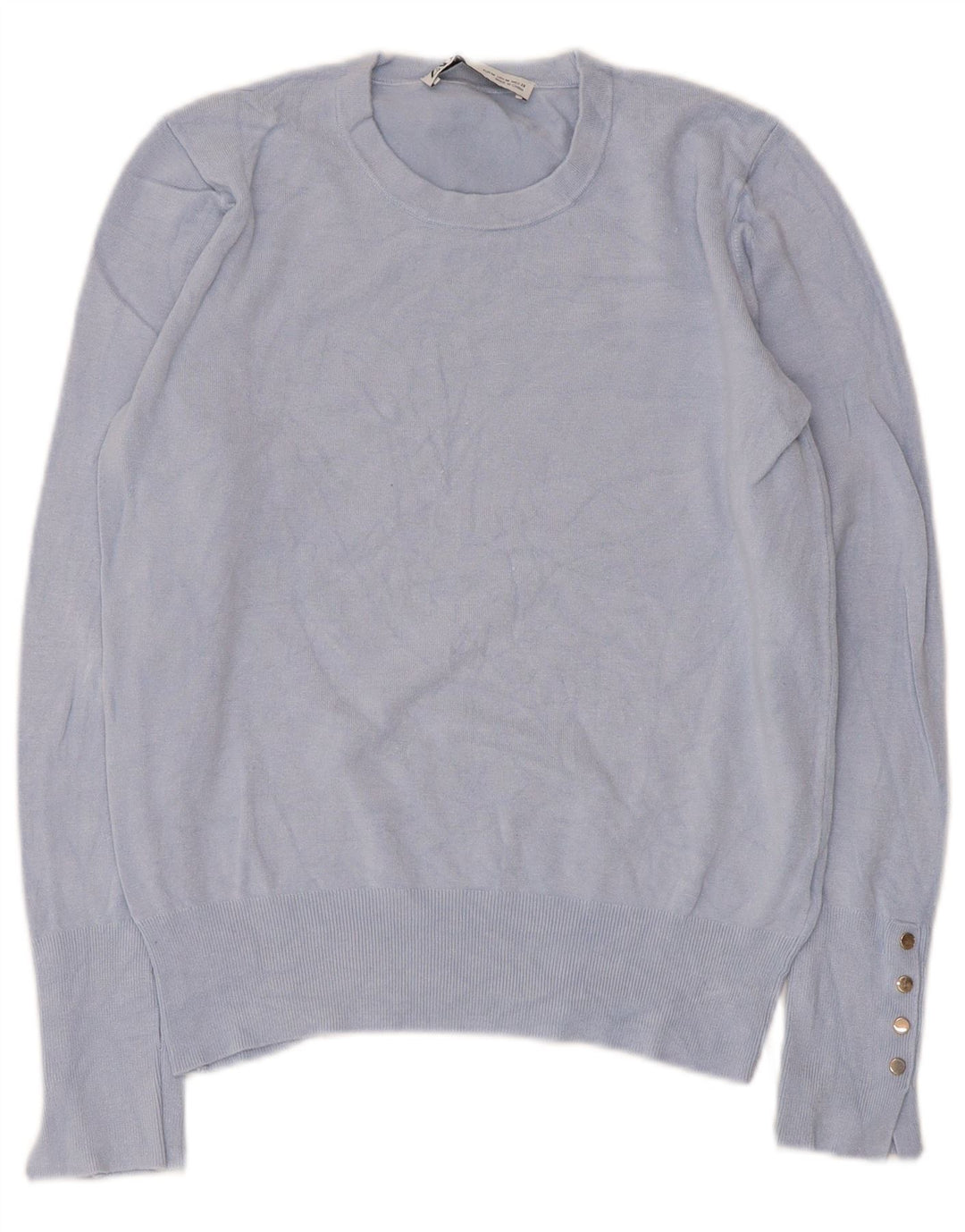 Zara Pull à col rond pour femme UK 12 Bleu moyen