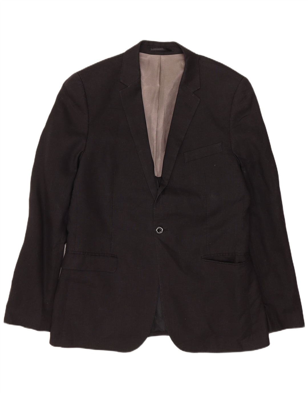 DKNY Veste Blazer Slim Fit 1 Bouton pour Homme UK 40 Grande Laine Noire