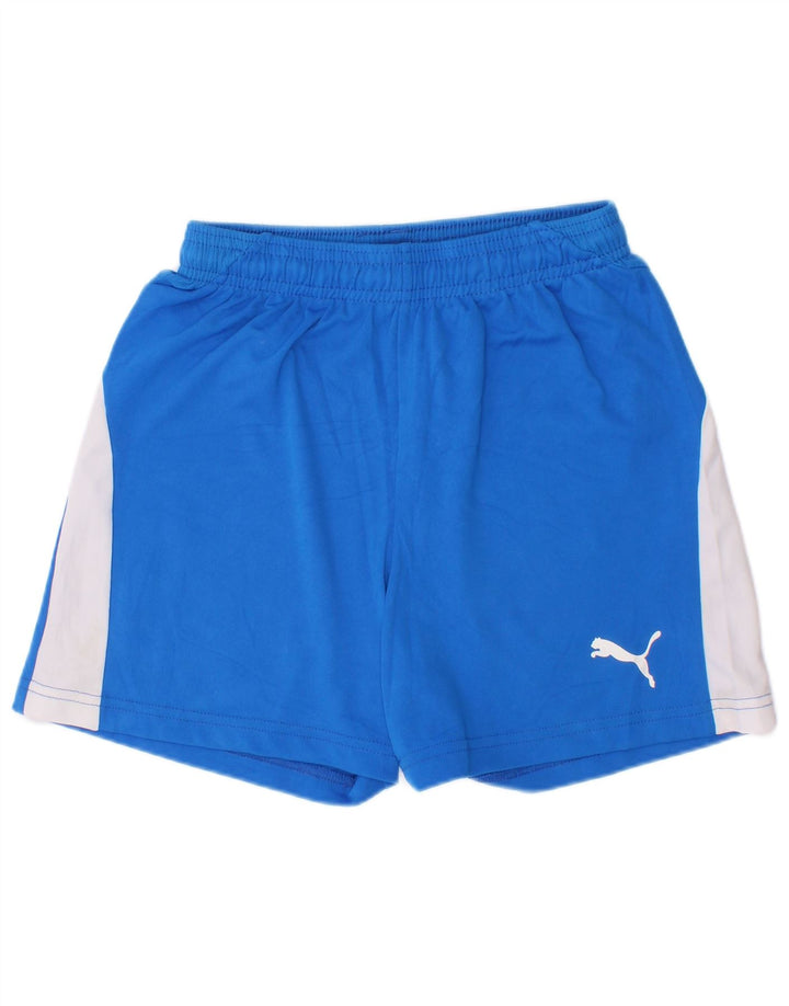 Puma Short de Sport Garçon 9-10 Ans Bleu Colorblock