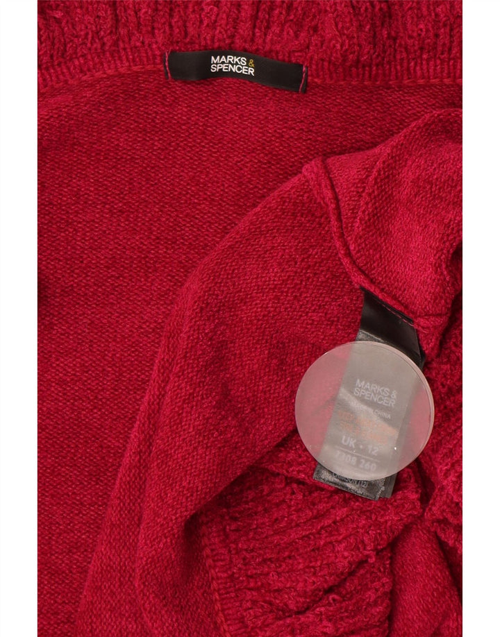 Marks & Spencer Pull cardigan ouvert à volants pour femme UK 12 Rose moyen