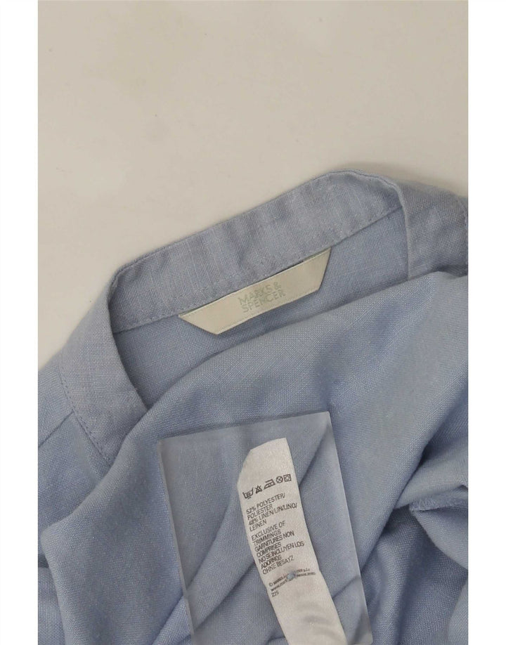 Marks & Spencer Chemisier à manches 3/4 pour femme UK 12 Bleu moyen Polyester