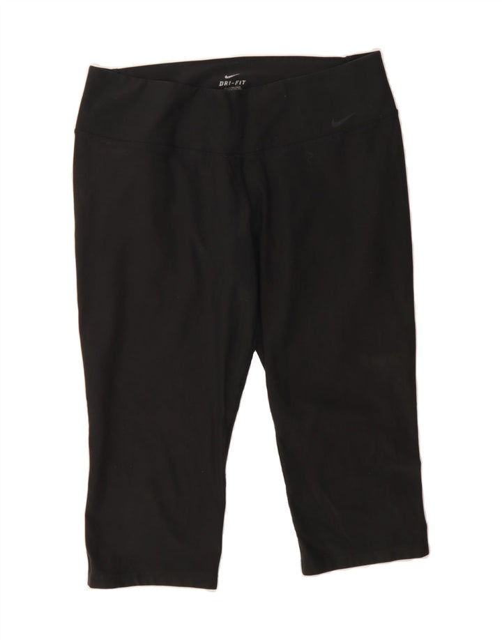 NIKE Womens Dri Fit Capri Leggings UK 14 Large  Black Polyester Vintage Nike and Second-Hand Nike from Messina Hembry 