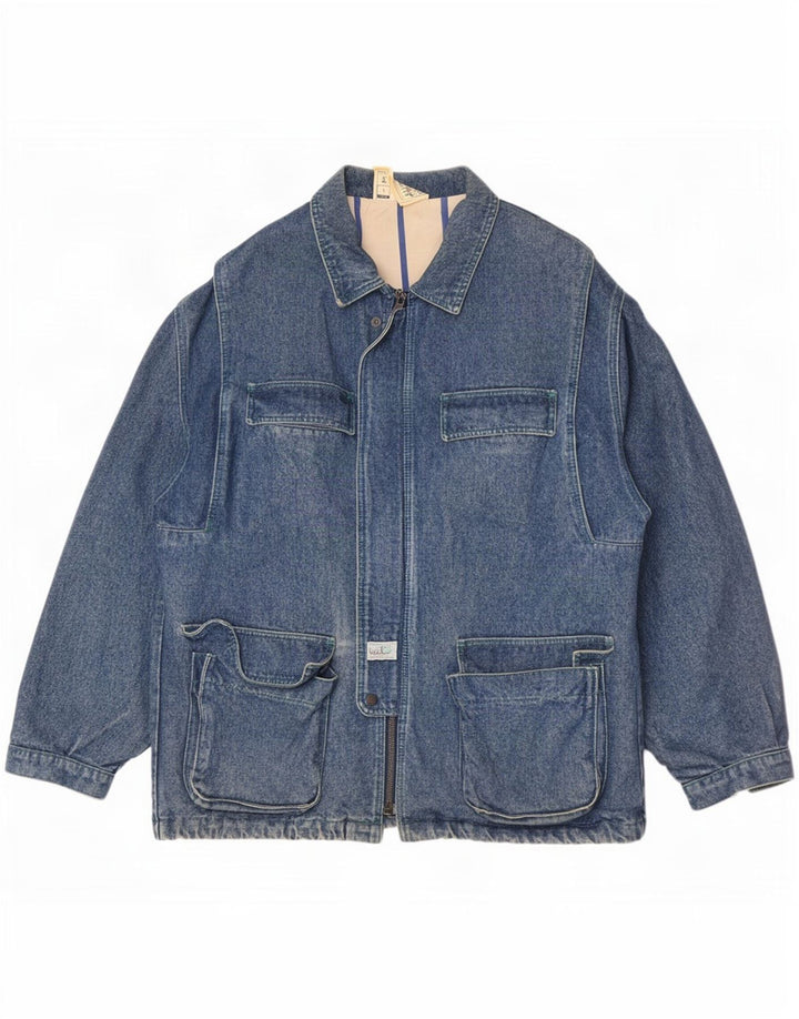Vitamina Manteau en jean pour homme UK 40 Large Bleu Coton