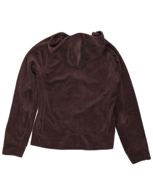 Adidas Pull à capuche zippé pour femme UK 12 Polyester floral marron moyen