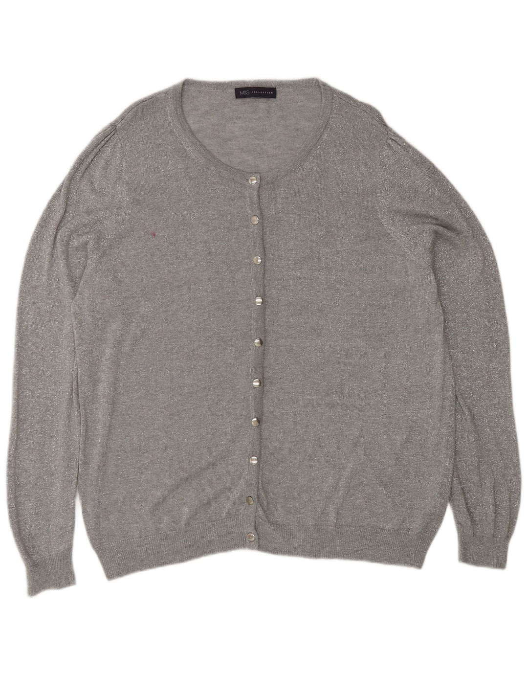 Marks & Spencer Pull Cardigan Femme UK 20 2XL Gris Polyamide