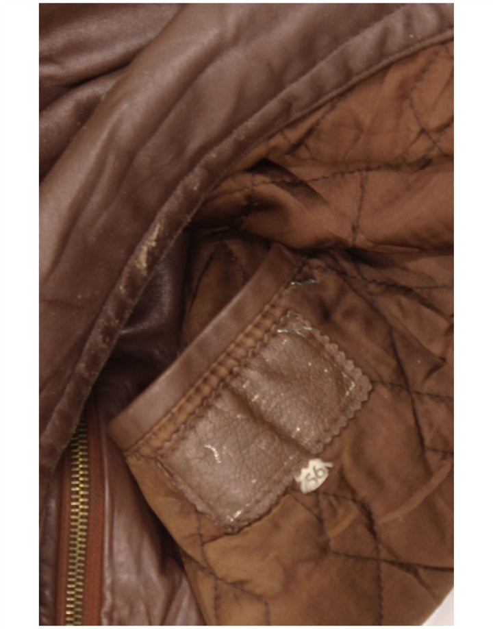 VINTAGE Veste en cuir homme IT 56 3XL Marron