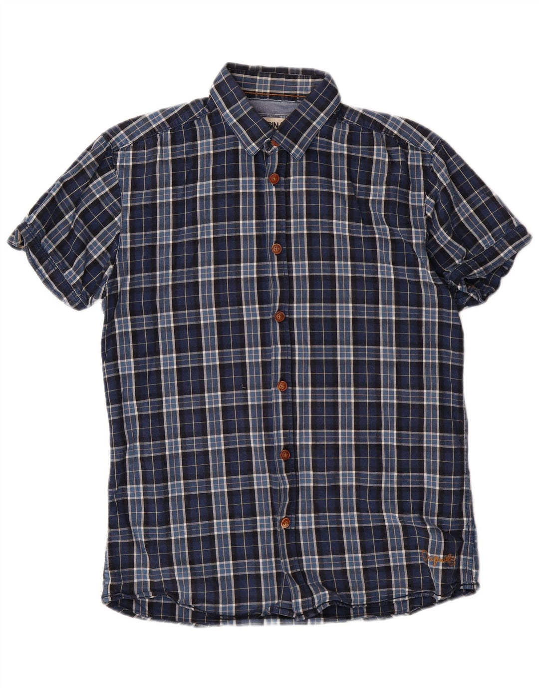 Jack & Jones Chemise à Carreaux en Coton à Carreaux Bleu Moyen Homme