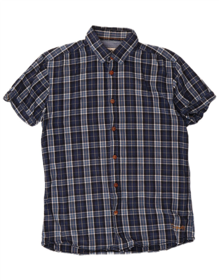 Jack & Jones Chemise à Carreaux en Coton à Carreaux Bleu Moyen Homme