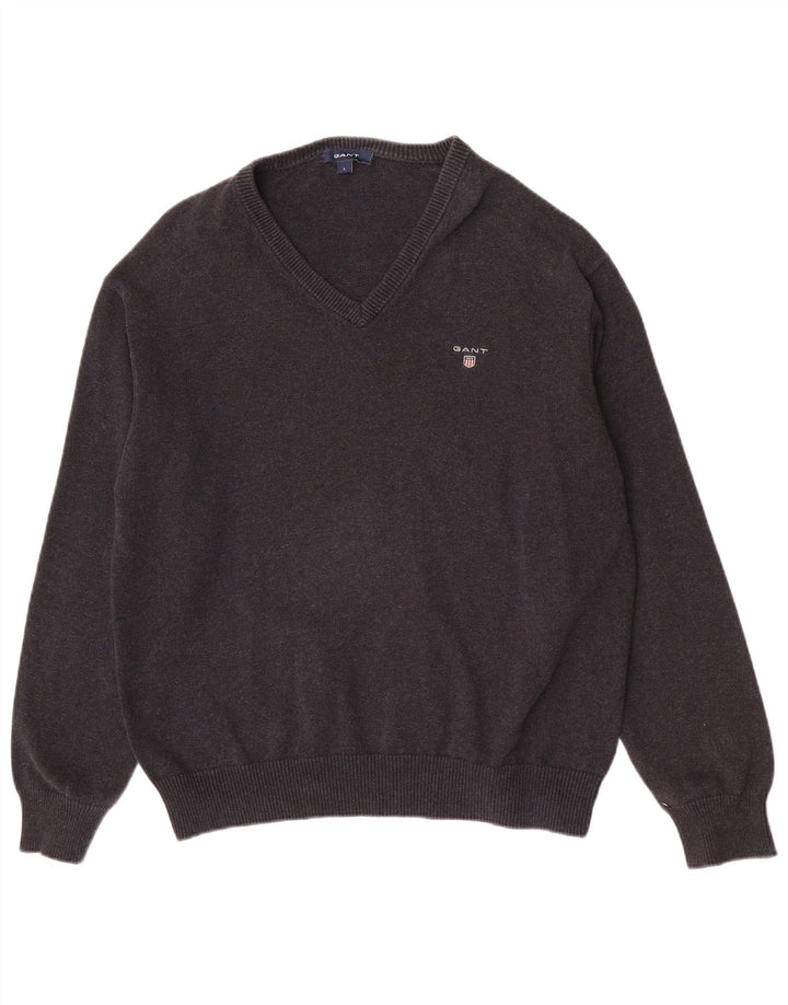 Gant Pull col V Homme Grand Gris Coton