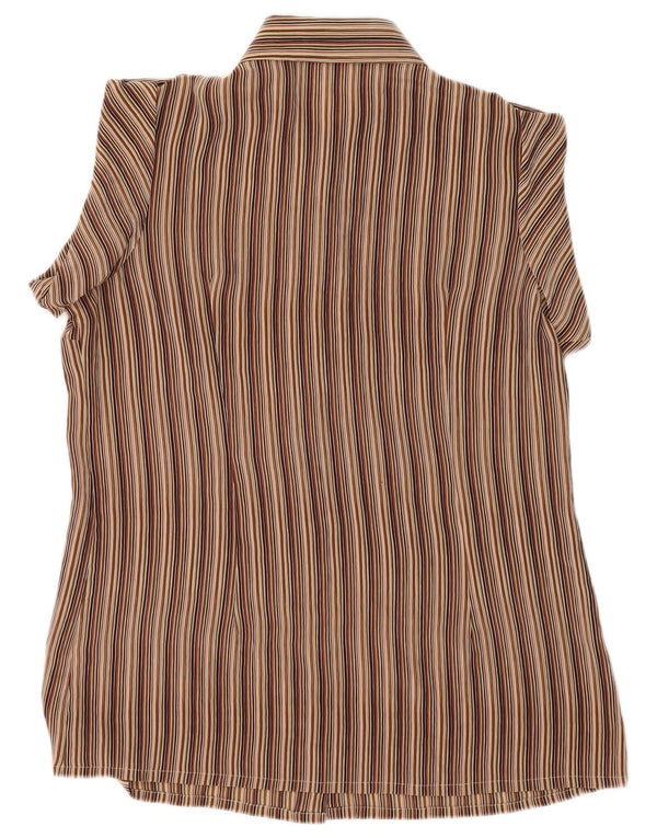cherie Chemisier militaire à manches courtes pour femme IT 46 Large marron rayé