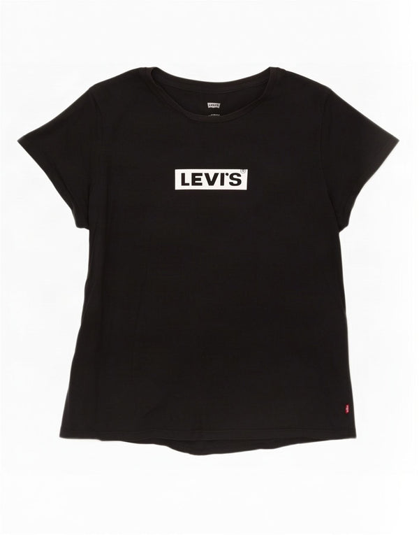 Levi's T-Shirt Graphique Femme UK 18 XL Noir Coton